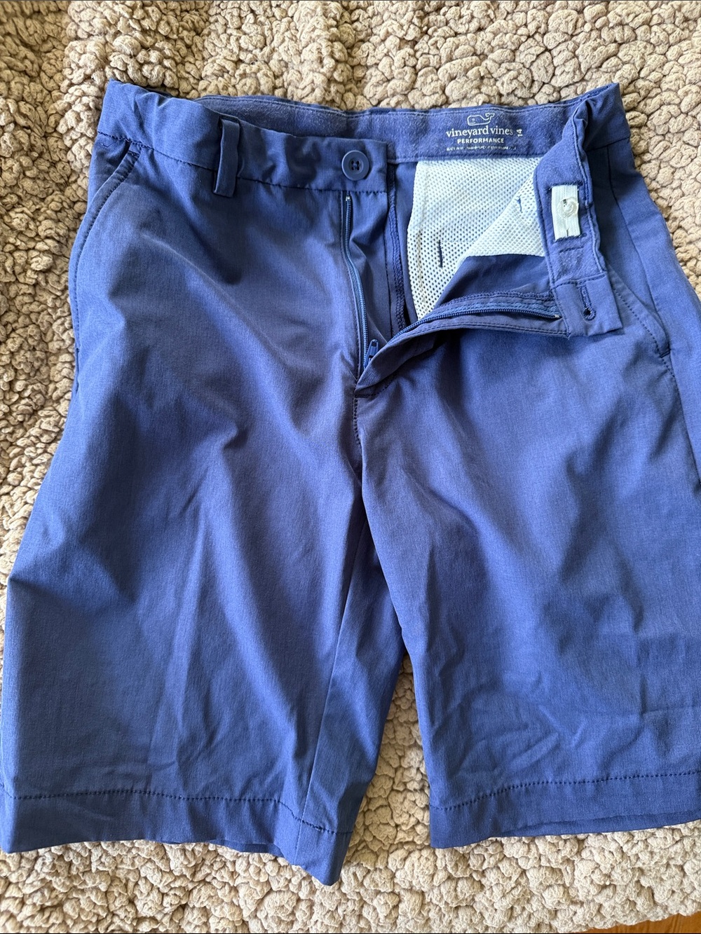 Vineyard Vines Boys Navy Blue Performance Hybrid Shorts size 14